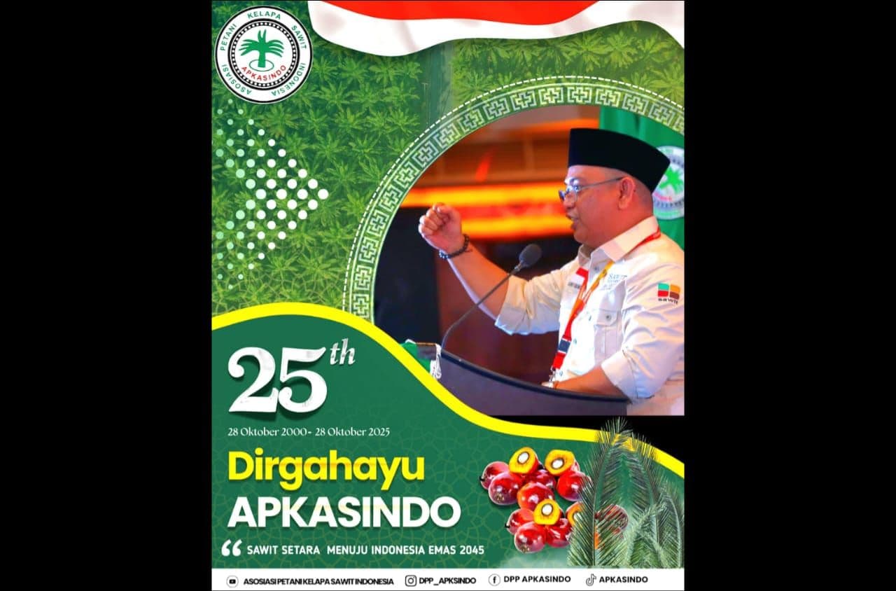 Ramaikan HUT ke-25, APKASINDO Ajak Masyarakat Gunakan Twibbon “Sawit Setara Menuju Indonesia Emas 2045"