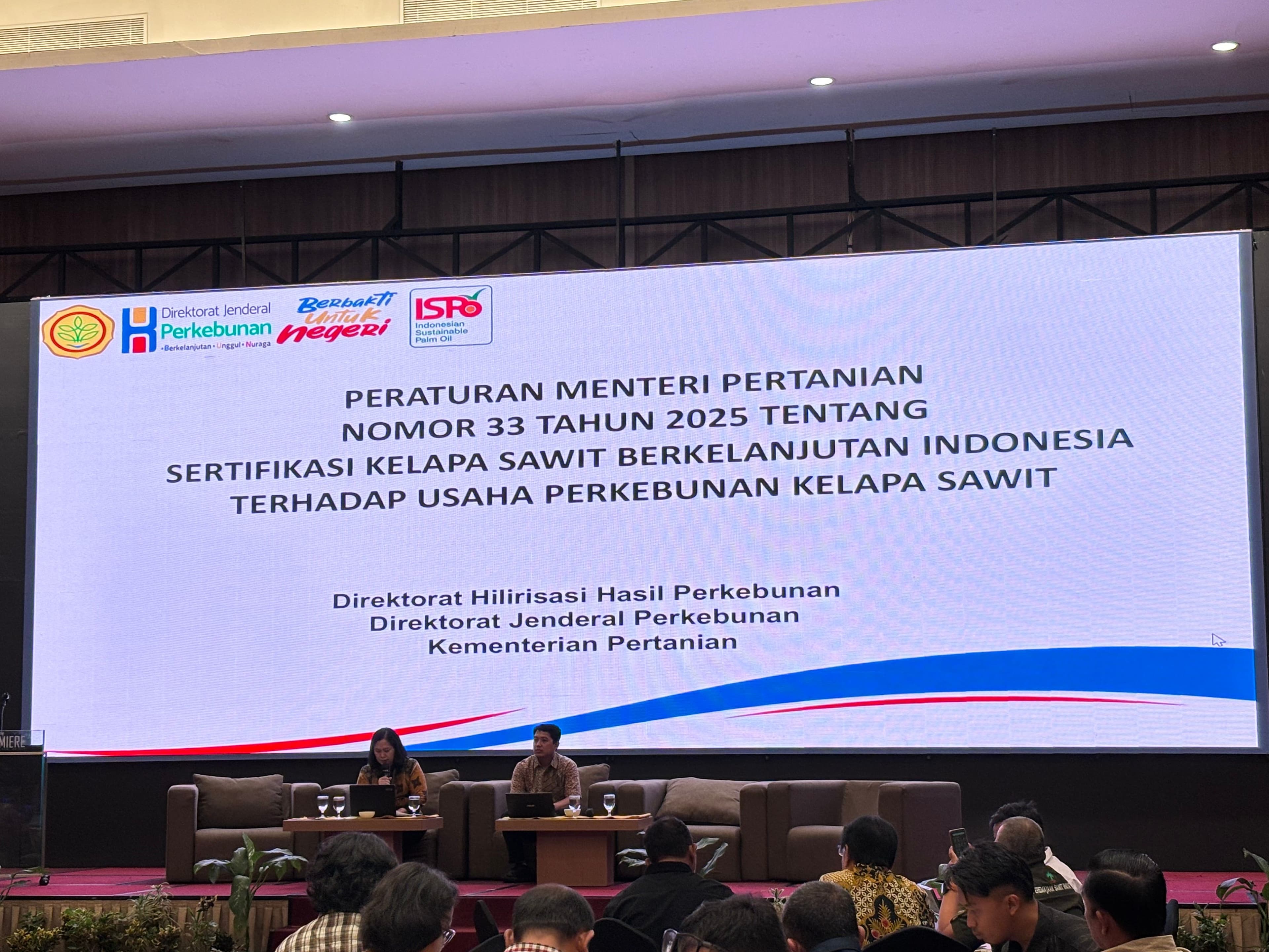 Sosialisasi Permentan 33/2025, Pemerintah Tegaskan Penguatan ISPO bagi Perusahaan dan Pekebun