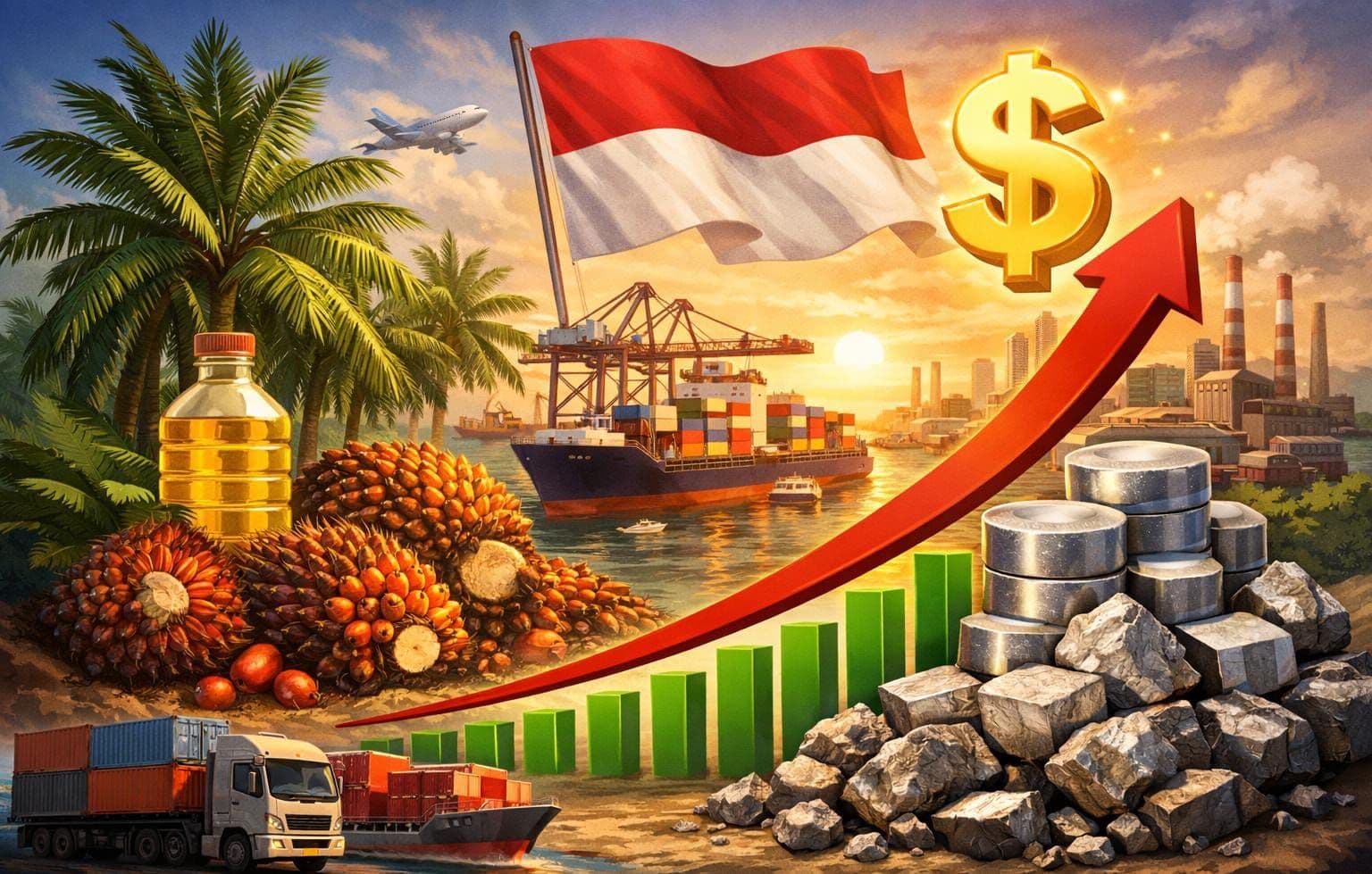 Sawit dan Nikel Jadi Dua Pilar Surplus Perdagangan Indonesia di 2025