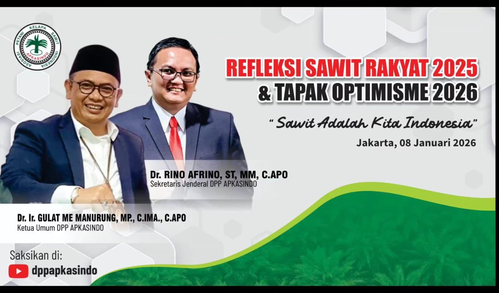 APKASINDO Paparkan Refleksi Sawit Rakyat 2025: Harga TBS, Pupuk, Hingga Legalitas Kebun Jadi Sorotan