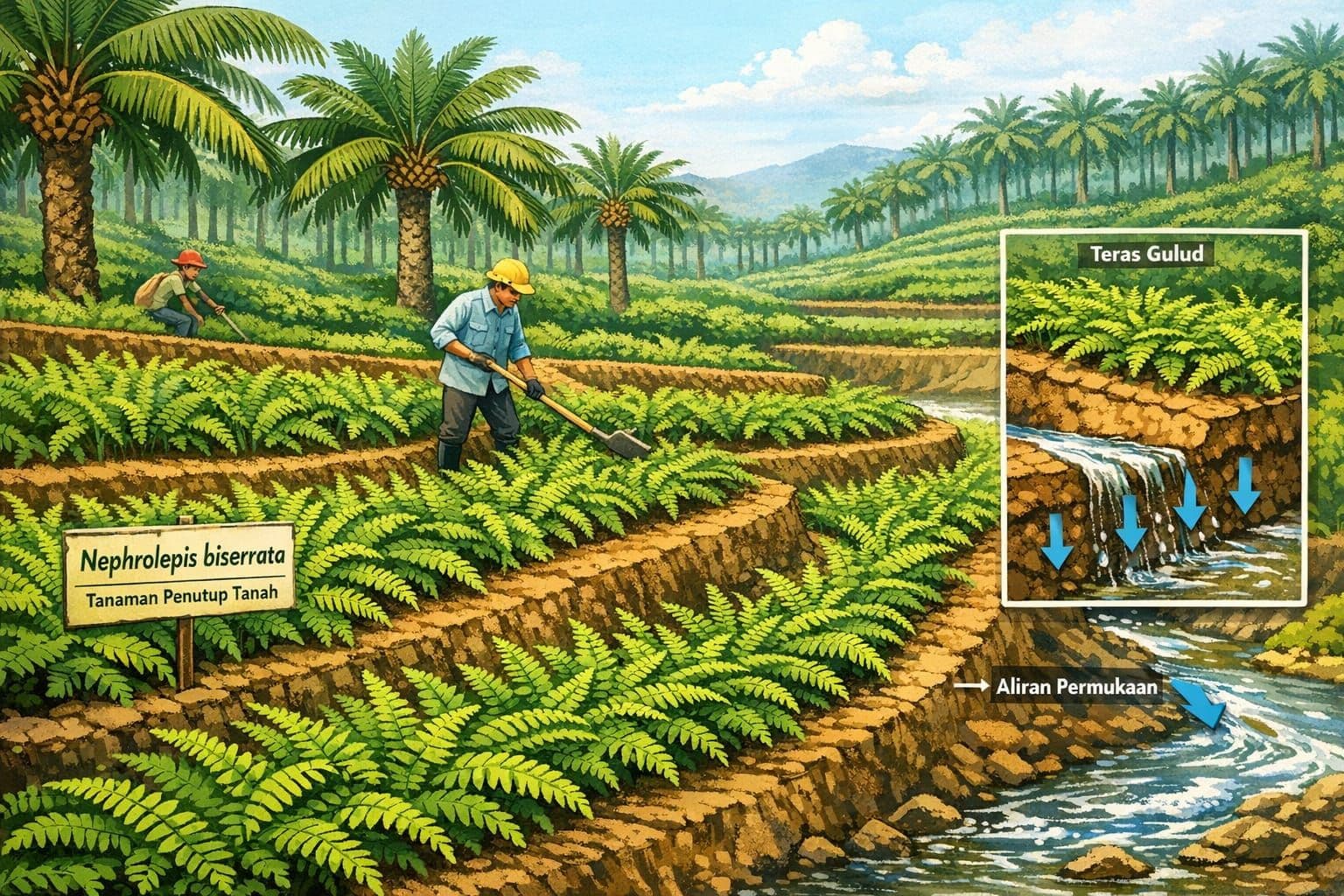 Pakis yang Menjaga Sawit: Peran Nephrolepis biserrata sebagai Tanaman Penutup Tanah Pendukung ISPO