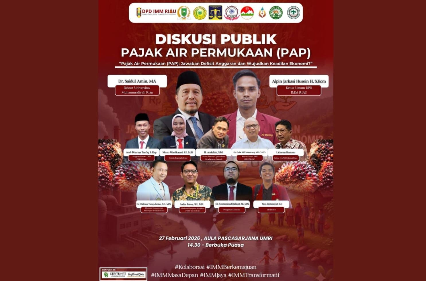 Akademisi dan Pelaku Usaha Bahas Kontroversi Pajak Air Permukaan di FGD Gelaran IMM Riau