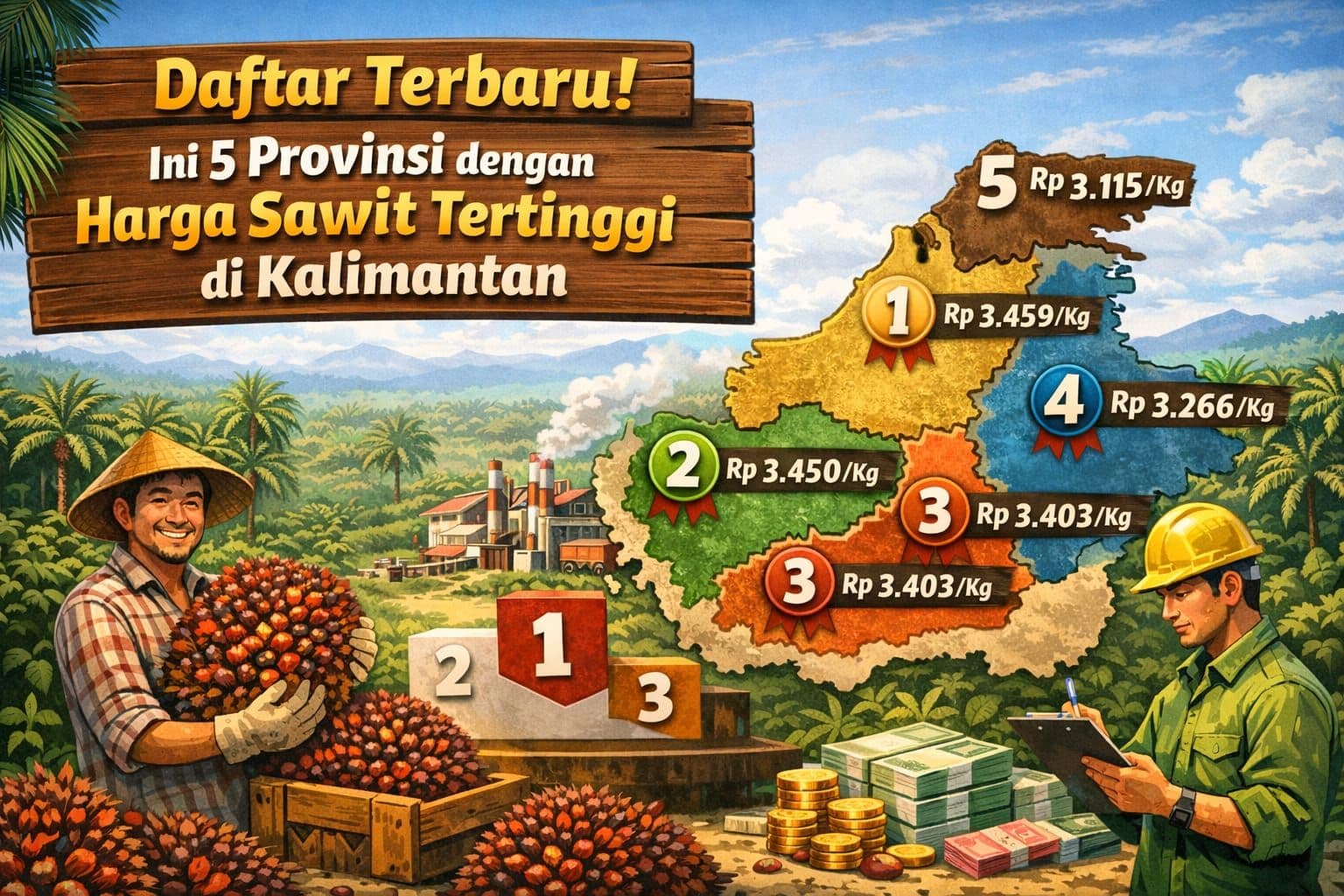 Di mana Paling Tinggi? Ini Peta Harga Sawit Terbaru di Kalimantan