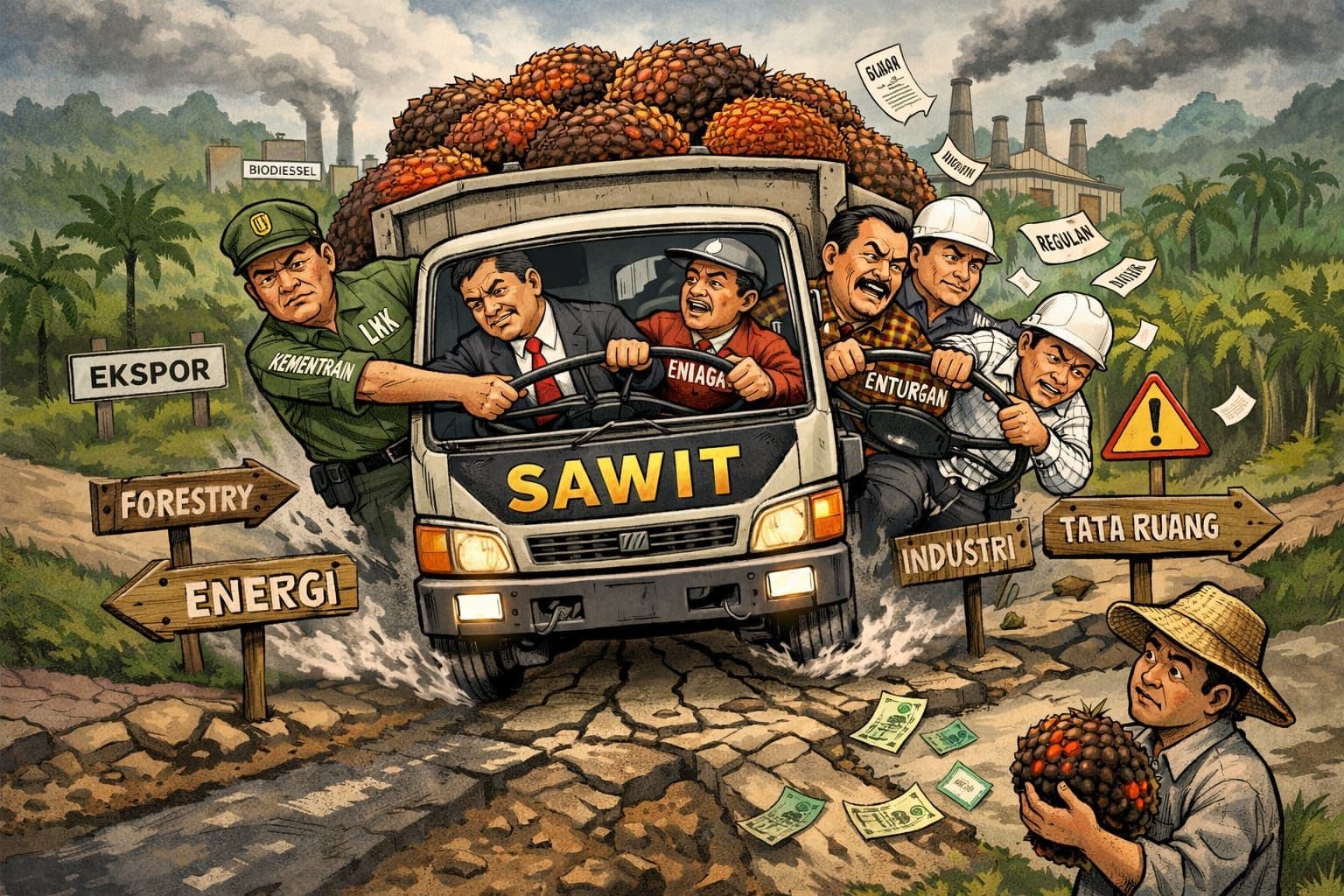 Terlalu Banyak “Pengemudi” Sawit, Arah Kebijakan Kerap Tak Sejalan