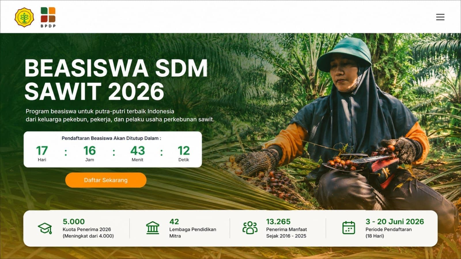 Pendaftaran Beasiswa SDM Sawit 2026 Mulai Dibuka Hari Ini! Waktu Terbatas, Segera Daftarkan Diri 