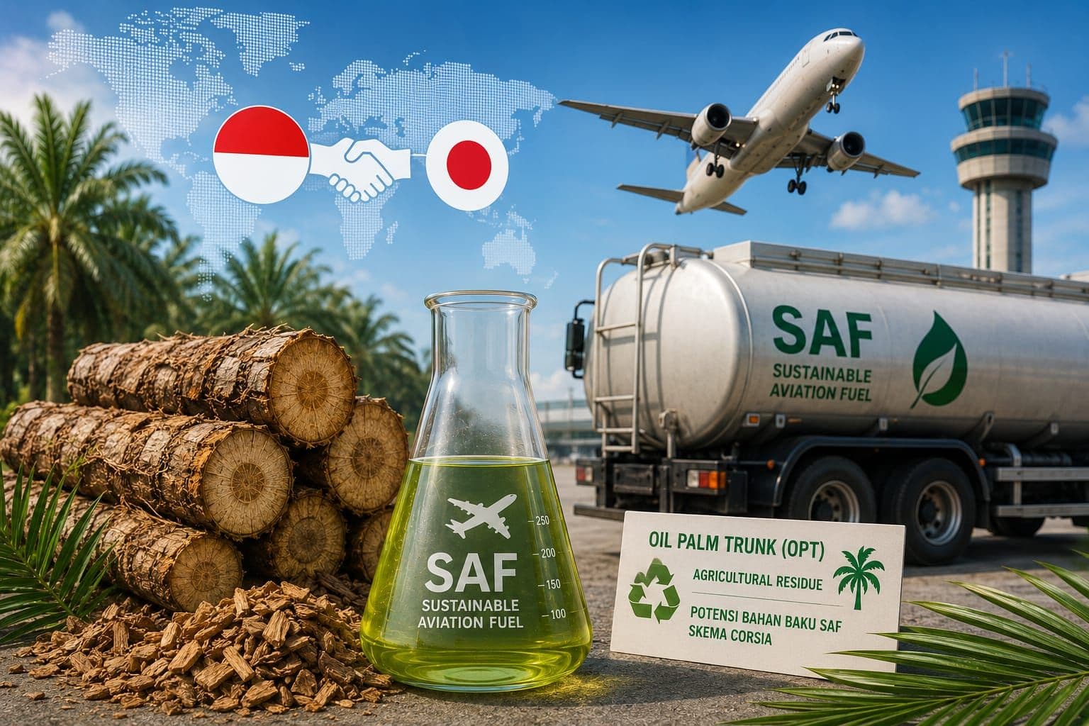 Batang Kelapa Sawit Diusulkan Masuk Daftar Bahan Baku SAF Skema CORSIA