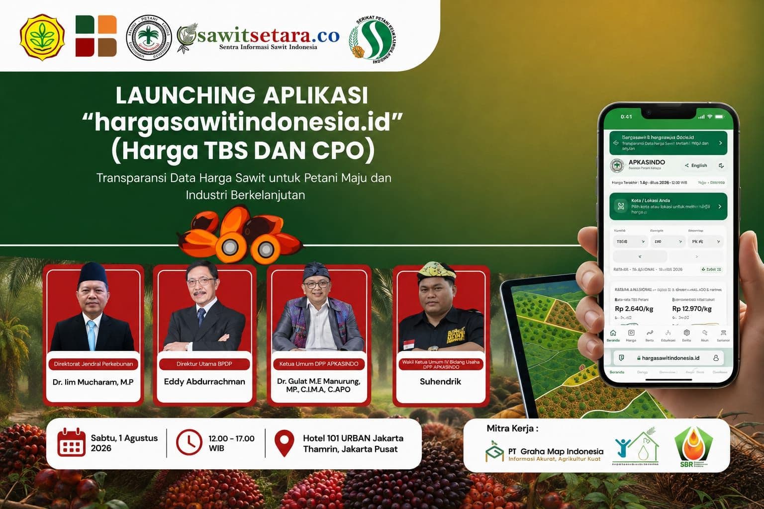 Aplikasi Hargasawitindonesia.id Besutan APKASINDO Diresmikan Ditjenbun Kementan