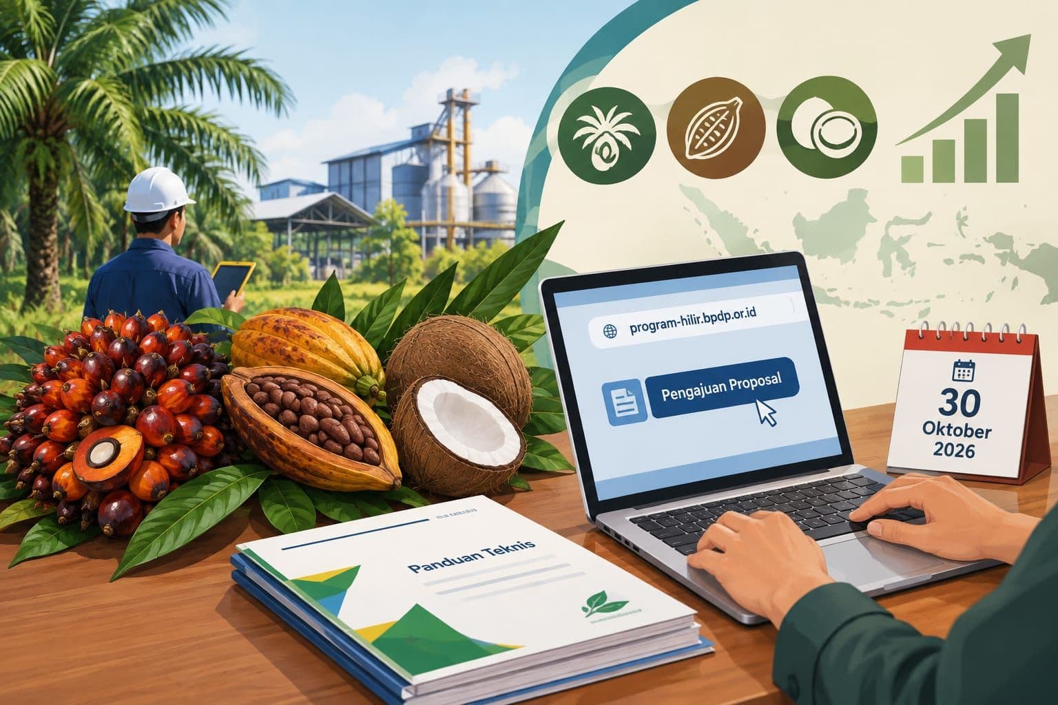BPDP Buka Proposal Pendanaan Hilirisasi Sawit, Kakao, dan Kelapa hingga 30 Oktober