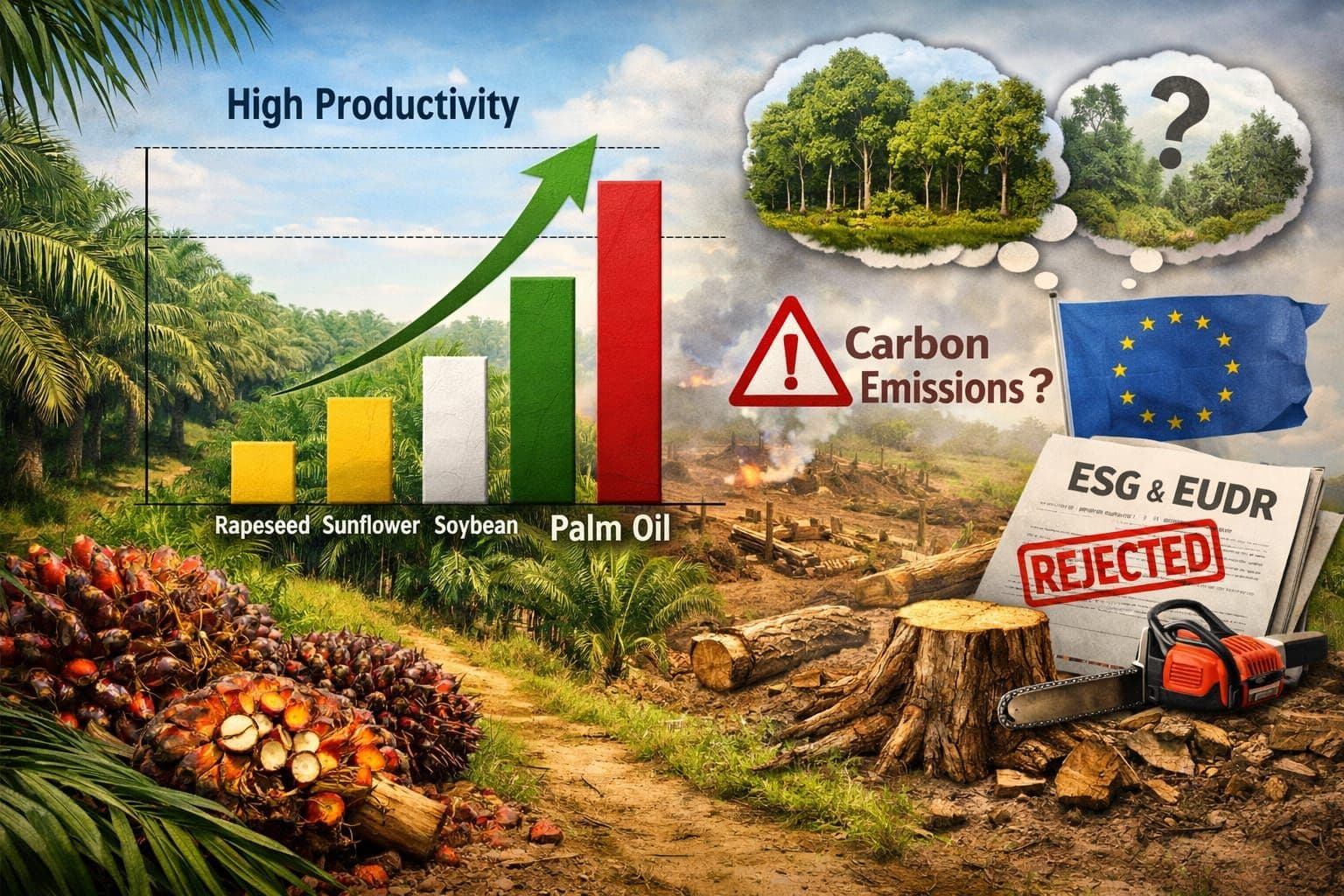 Sawit Sangat Produktif, Tapi Dinilai Tidak Adil dalam Penilaian Karbon